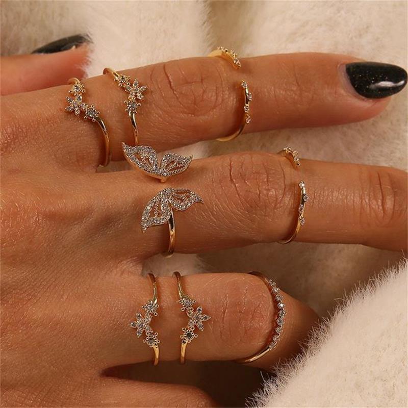 Butterfly Rings 8 Piece Set