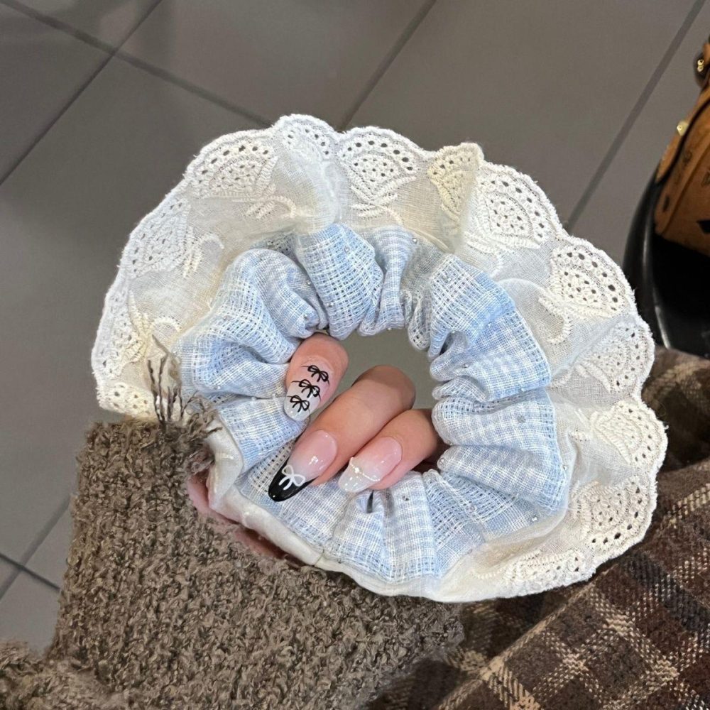 Blue White Dream Scrunchie