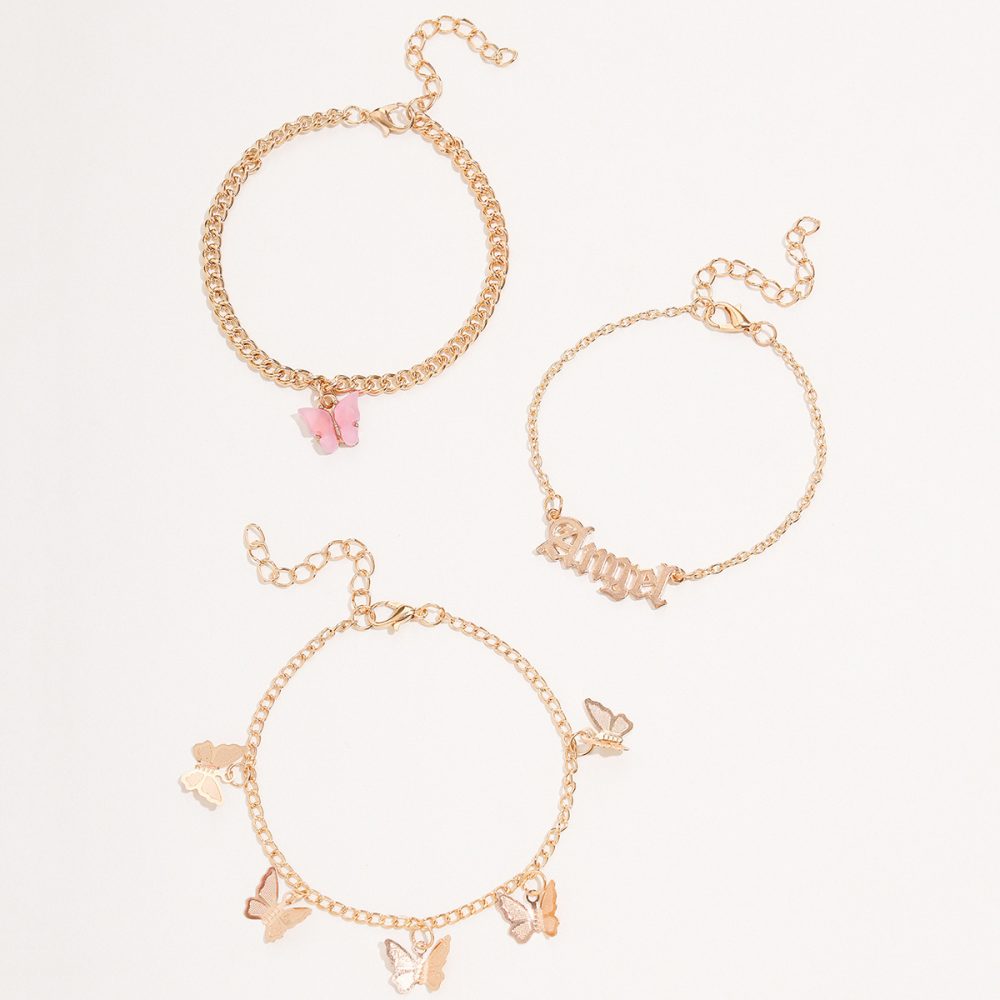 Butterfly Anklet 3 Piece Set