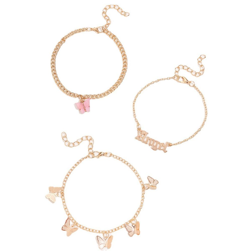 Butterfly Anklet 3 Piece Set