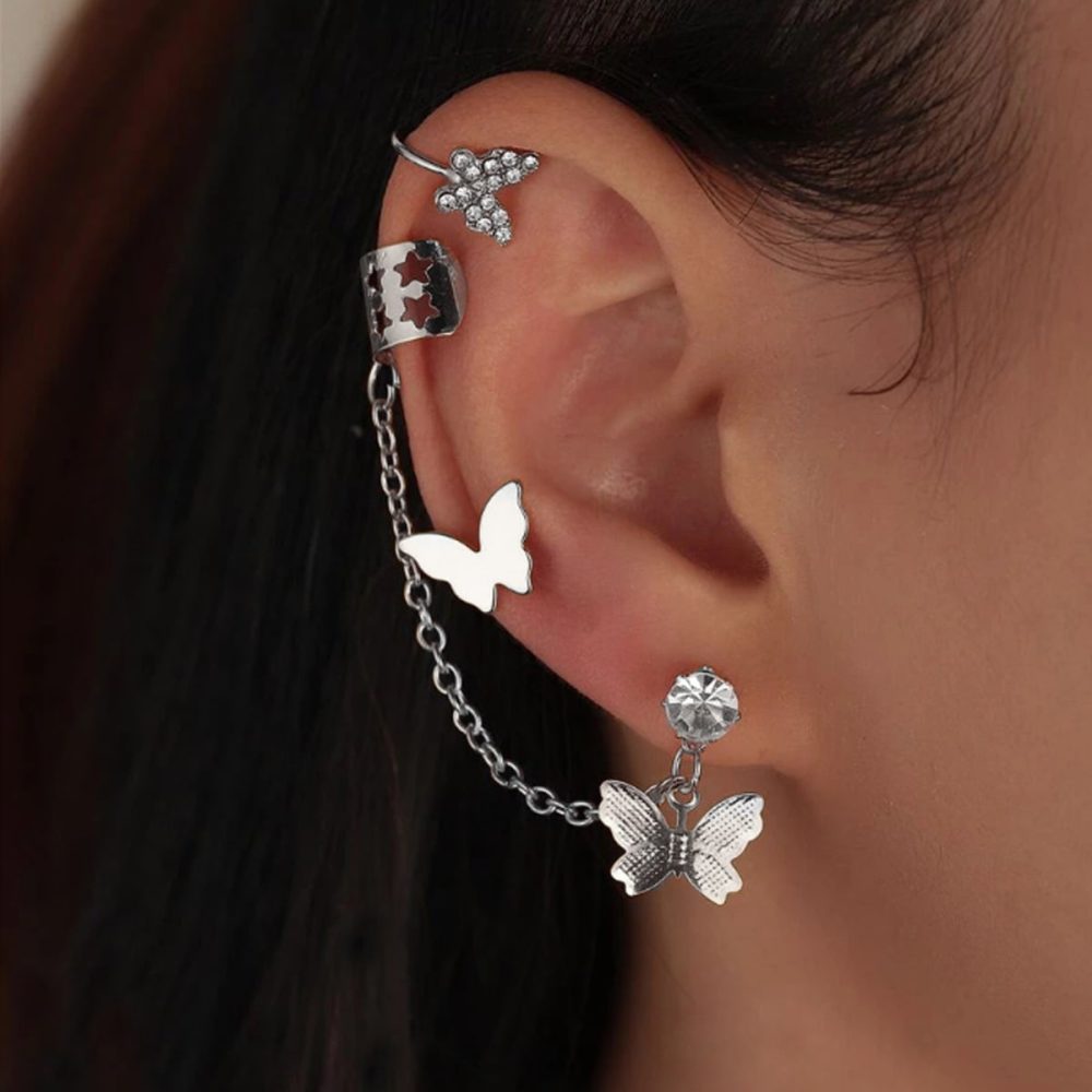 Butterfly Ear Cuffs 3 Piece Set