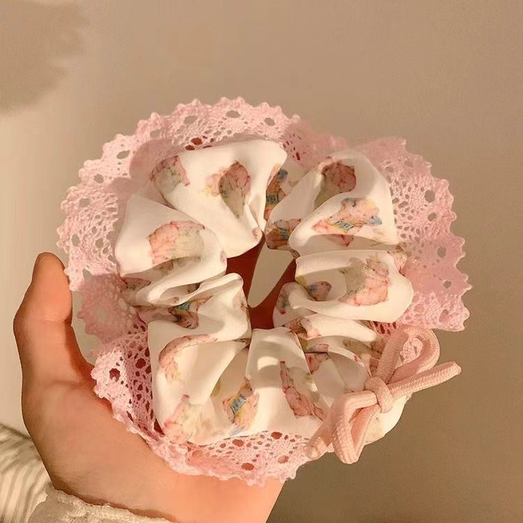 Pink Butterfly Bear Scrunchie