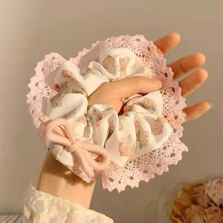 Pink Butterfly Bear Scrunchie